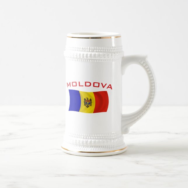 Moldova Flag 2 Beer Stein (Right)