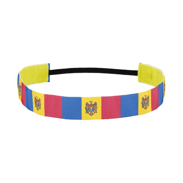Moldova Flag Athletic Headband (Front)