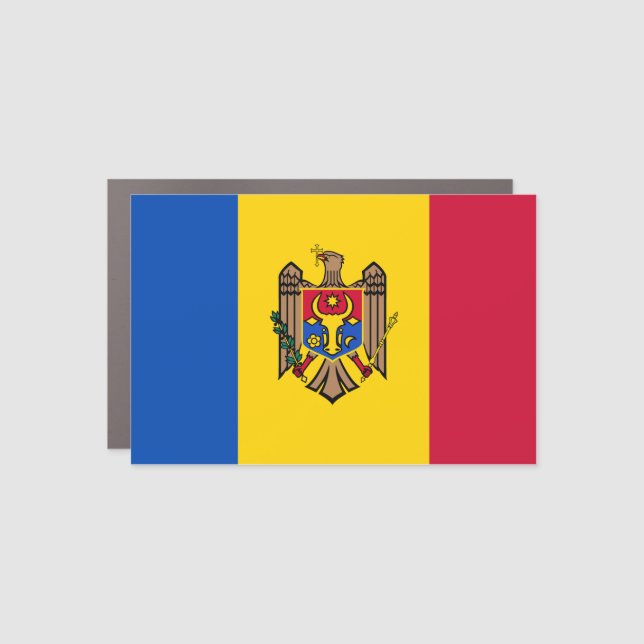 Moldova Flag Car Magnet (Front)