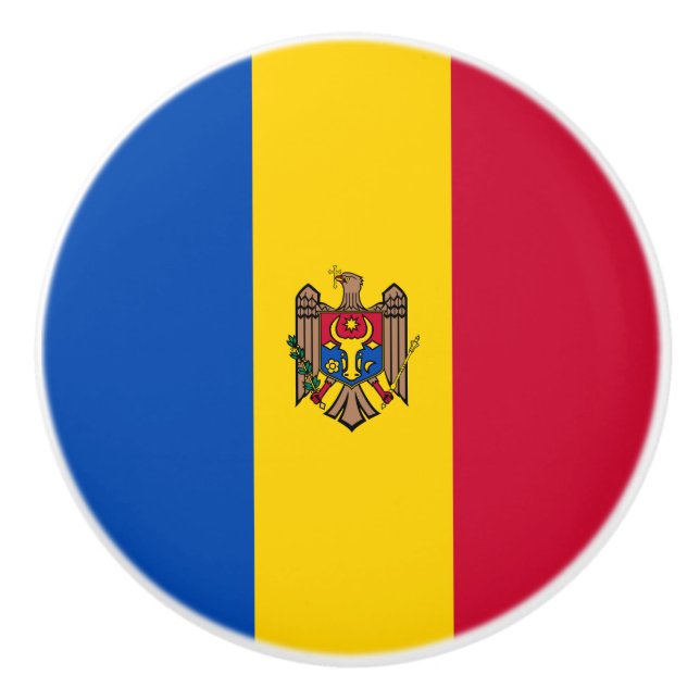 Moldova Flag Ceramic Knob (Front)