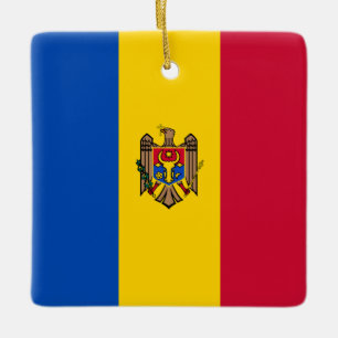 Moldova Flag Ceramic Ornament