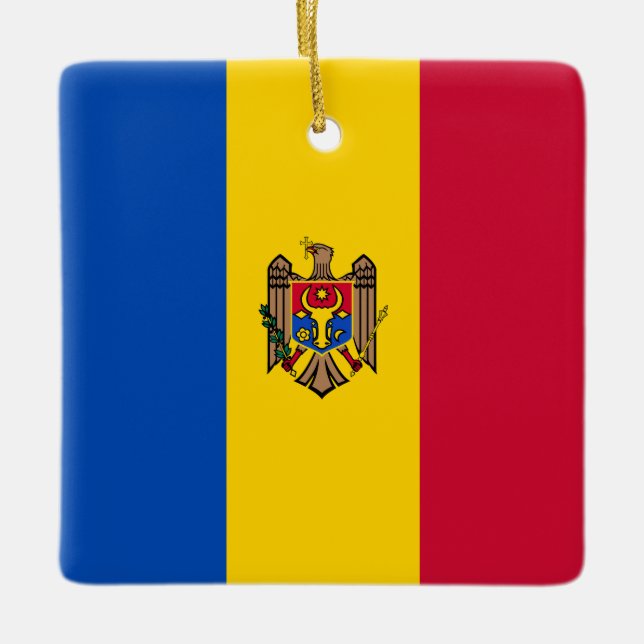 Moldova Flag  Ceramic Ornament (Front)