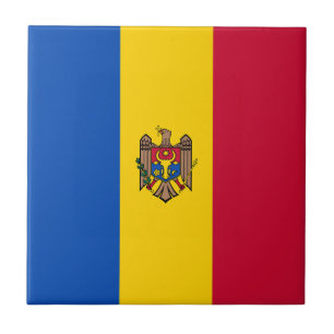 Moldova Flag Ceramic Tile