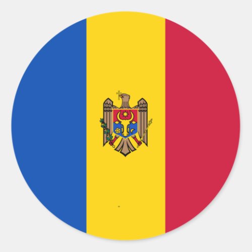 Moldova Flag Classic Round Sticker