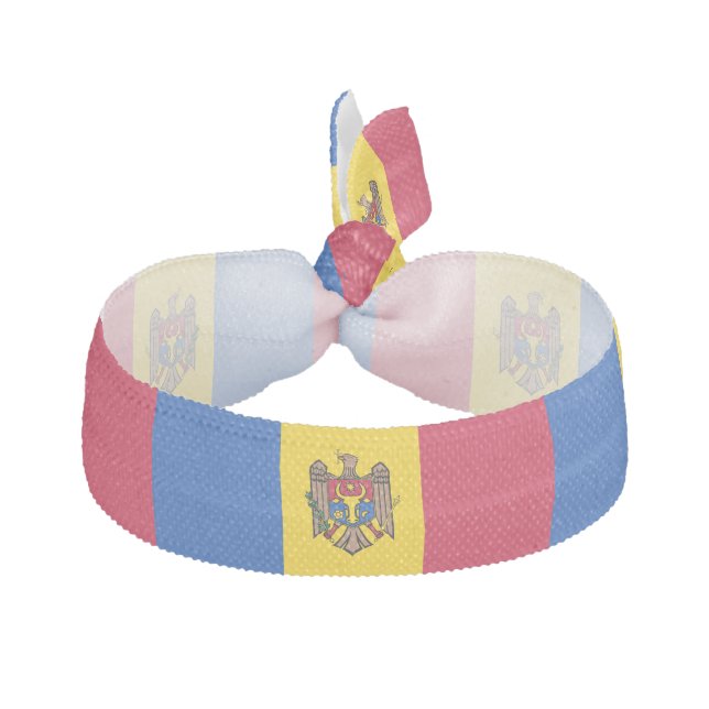 Moldova Flag Elastic Hair Tie (Front)