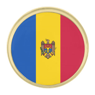 Moldova Flag Gold Finish Lapel Pin