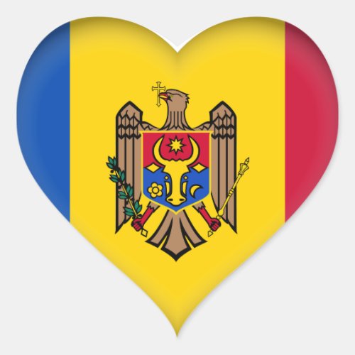 Moldova Flag Heart Sticker
