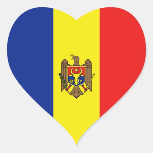 Moldova Flag Heart Sticker