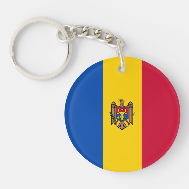 Moldova Flag Keychain (Front)