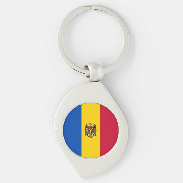 Moldova Flag Keychain (Front)