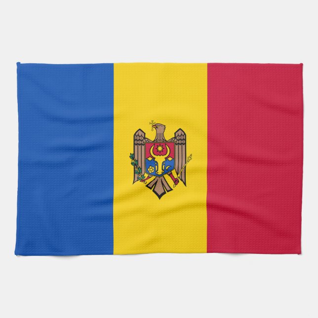 Moldova Flag Kitchen Towel (Horizontal)