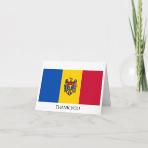 Moldova Flag Letterpress Thank You Card