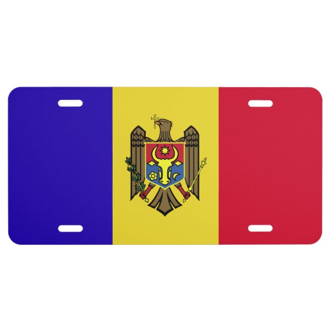 Moldova Flag License Plate (Front)