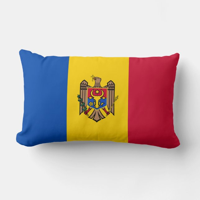 Moldova Flag Lumbar Pillow (Front)
