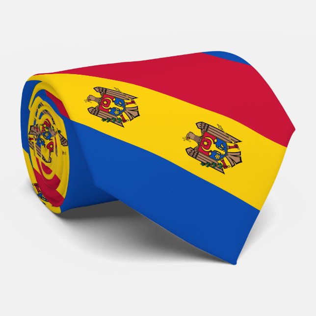 Moldova Flag Neck Tie (Rolled)