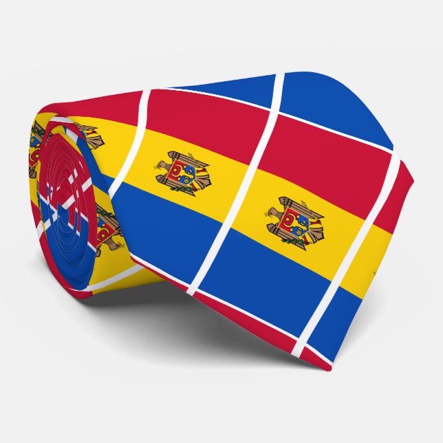 Moldova Flag Neck Tie (Rolled)