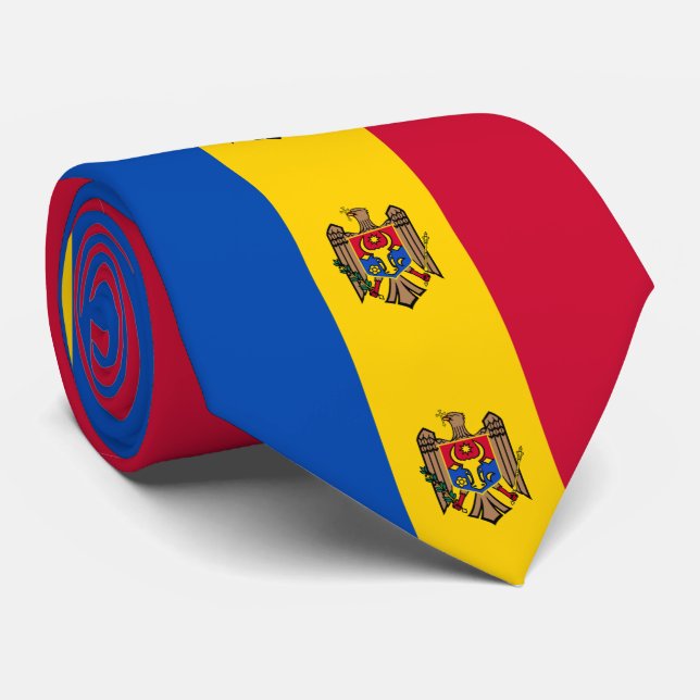 Moldova Flag Neck Tie (Rolled)