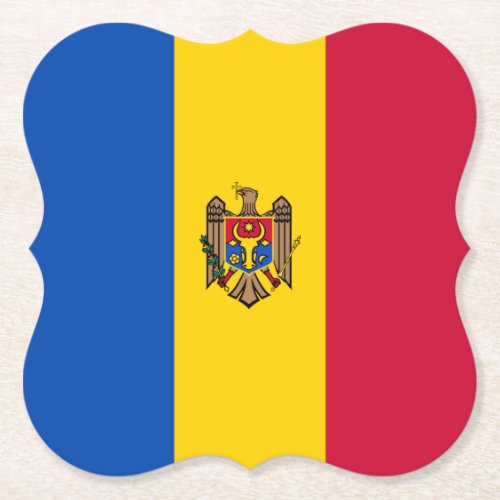Moldova Flag Paper Coaster