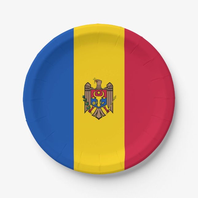 Moldova Flag Paper Plates (Front)