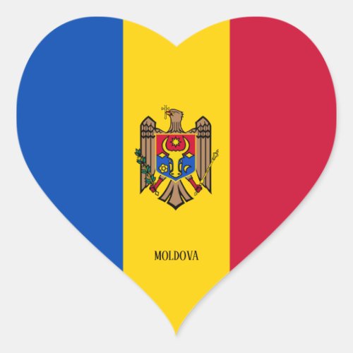 Moldova Flag Patriotic Heart Sticker