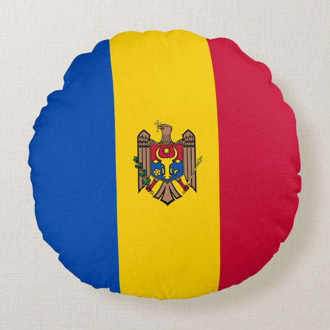 Moldova Flag Round Pillow (Front)