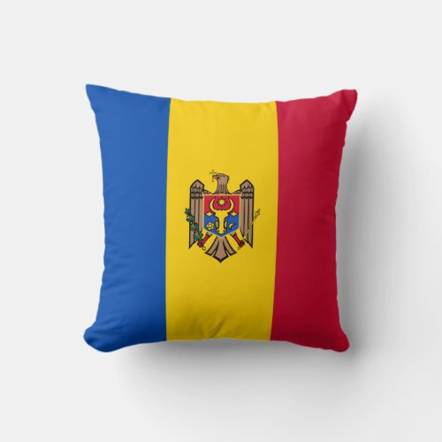 Moldova Flag Throw Pillow
