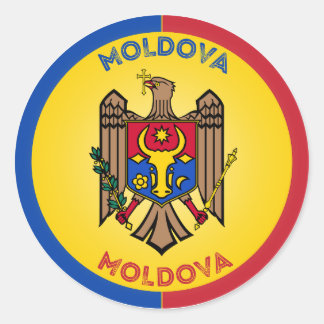 Moldova Heritage Emblem Classic Round Sticker