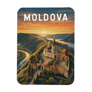 Moldova Illustration Travel Art Vintage Magnet