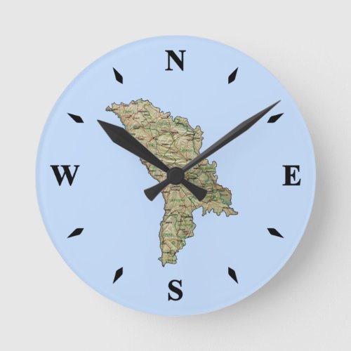 Moldova Map Clock