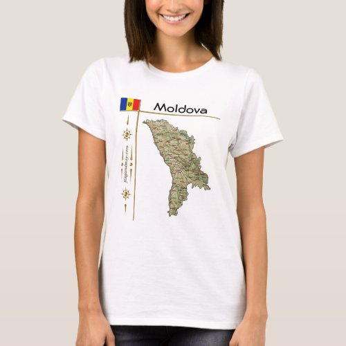 Moldova Map  Flag  Title T_Shirt