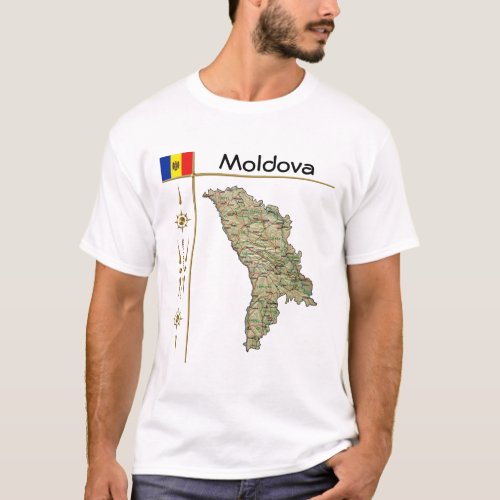 Moldova Map  Flag  Title T_Shirt