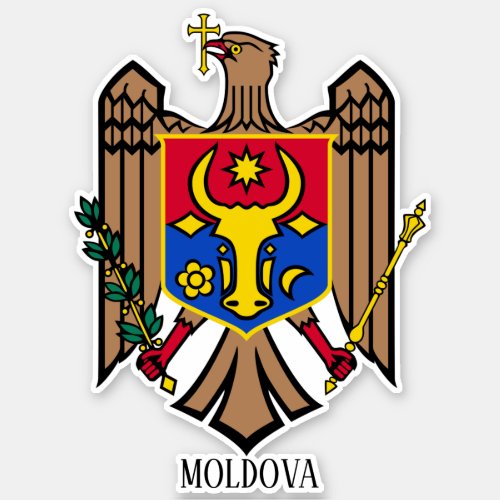 Moldova National Coat Of Arms Patriotic Sticker