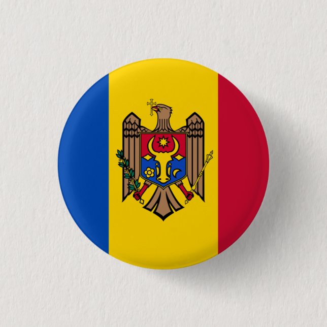 Moldova National Flag Button (Front)