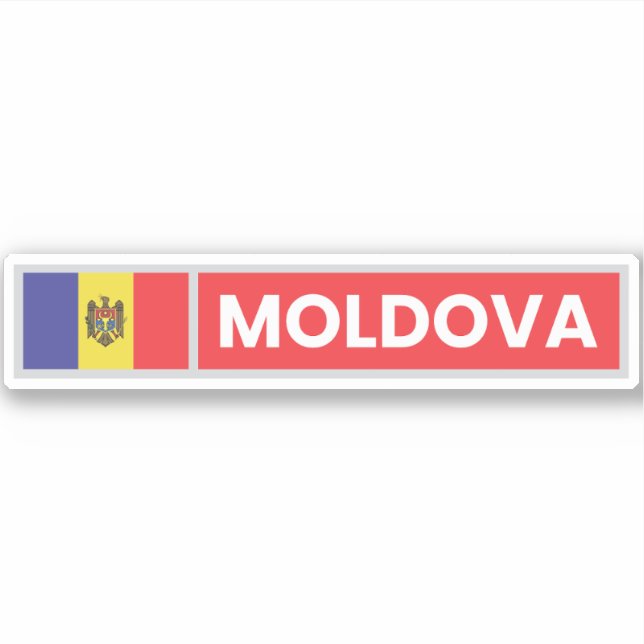 Moldova National Flag Sticker (Front)