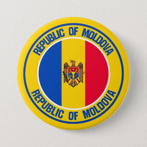 Moldova Round Emblem Button