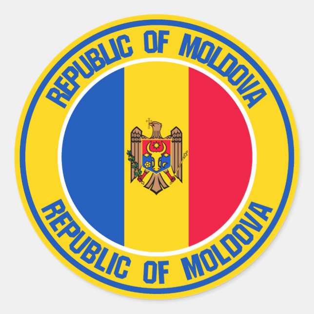 Moldova Round Emblem Classic Round Sticker (Front)