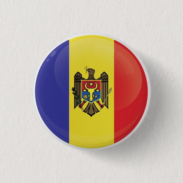 Moldova  Round Icon Flag Button (Front)