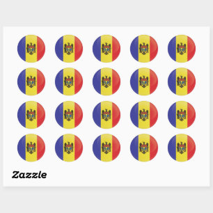 Moldova  Round Icon Flag Classic Round Sticker