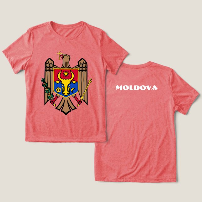 MOLDOVA Special Gift Black Tourist Classic  Tri-Blend Shirt (Design Front & Back)