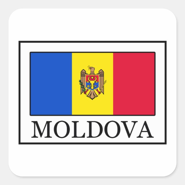 Moldova Square Sticker (Front)