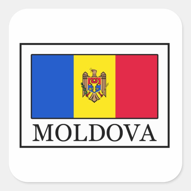 Moldova Square Sticker (Front)