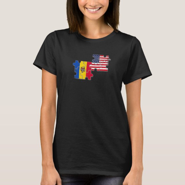 Moldova USA Moldovan American Flag   T-Shirt (Front)