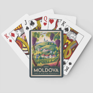Moldova Winery Illustration Travel Art Vintage Poker Cards