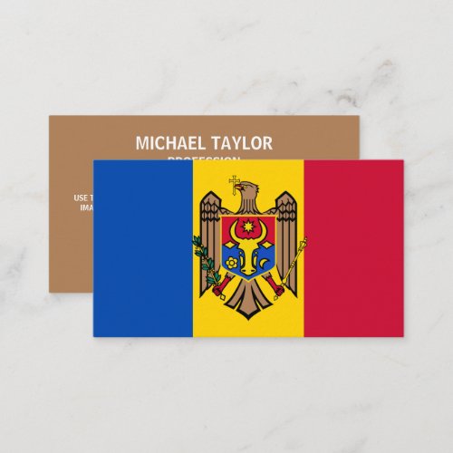 Moldovan Flag  Coat of Arms Flag of Moldova Business Card