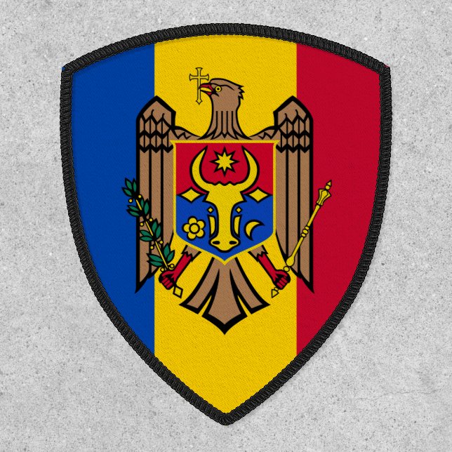 Moldovan Flag & Coat of Arms, Flag of Moldova Patch (Front)
