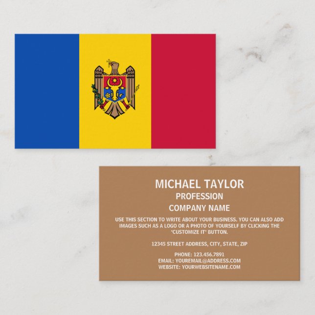 Moldovan Flag, Flag of Moldova Business Card (Front/Back)