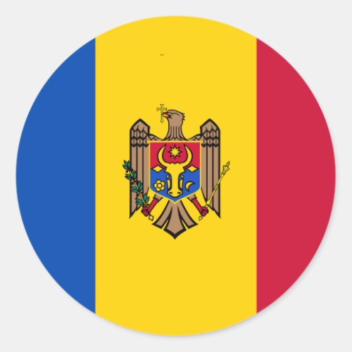 Moldovan Flag Flag of Moldova Classic Round Sticker