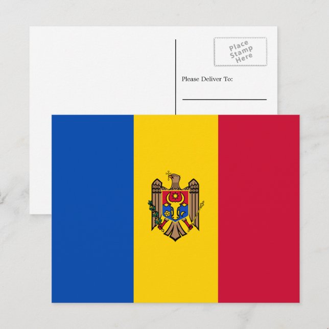 Moldovan Flag, Flag of Moldova Postcard (Front/Back)