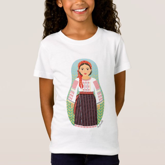 Moldovan Matryoshka Girls' T-Shirt (Front)