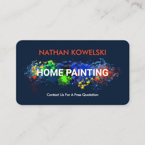 Moldy Paint Splattered Wall Handyman Business Card